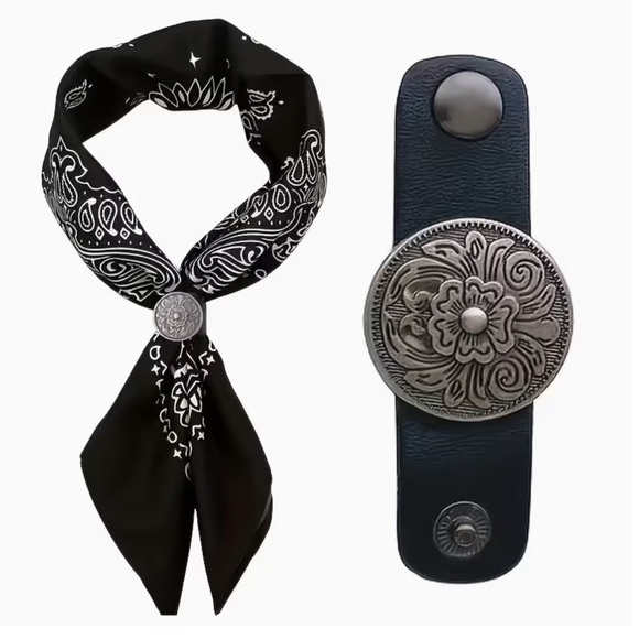 Accessories - NEW ! Silver Floral Buckle scarf holder *** scarf not included